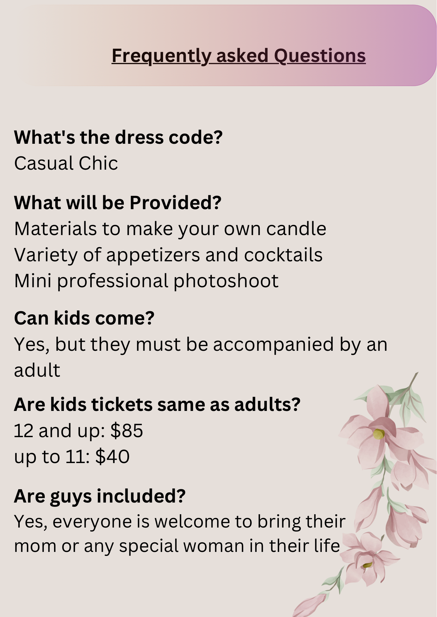 MOTHER'S DAY CANDLE WORKSHOP π
